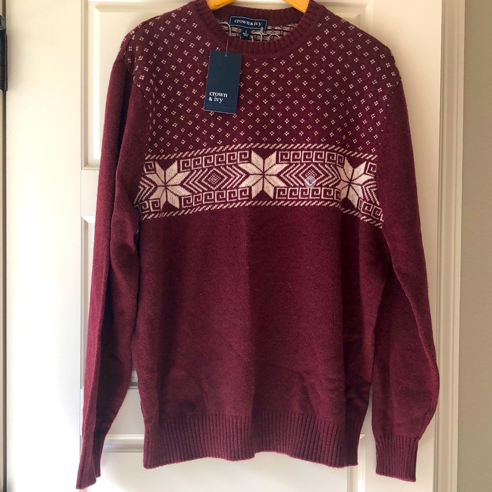 NWT Men’s Red Snowflake Sweater